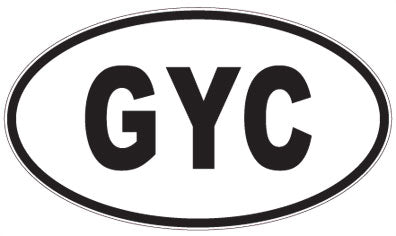 GYC - 3 Letter Initials Oval Sticker