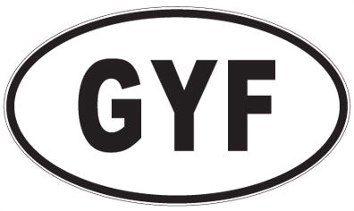 GYF - 3 Letter Initials Oval Sticker