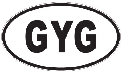 GYG - 3 Letter Initials Oval Sticker