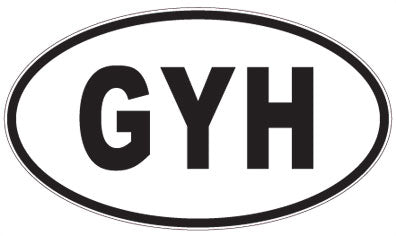 GYH - 3 Letter Initials Oval Sticker