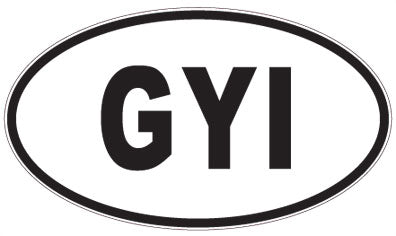 GYI - 3 Letter Initials Oval Sticker