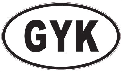 GYK - 3 Letter Initials Oval Sticker