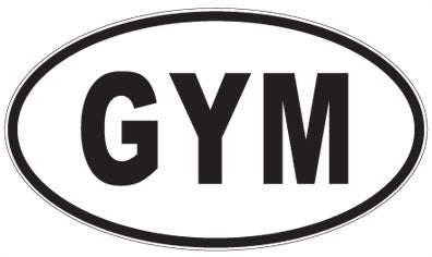GYM - 3 Letter Initials Oval Sticker