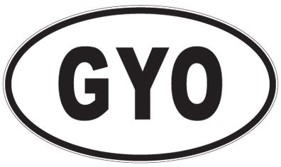 GYO - 3 Letter Initials Oval Sticker