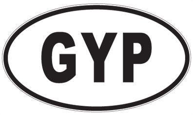 GYP - 3 Letter Initials Oval Magnet
