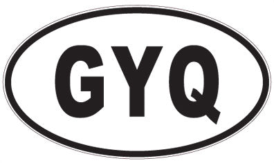 GYQ - 3 Letter Initials Oval Magnet