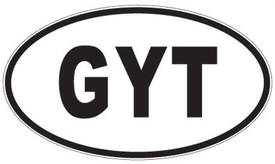 GYT - 3 Letter Initials Oval Sticker