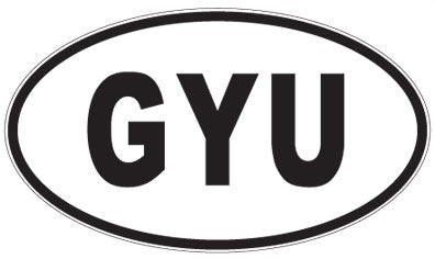 GYU - 3 Letter Initials Oval Sticker