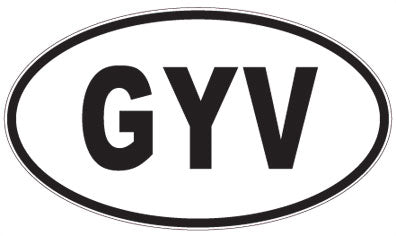 GYV - 3 Letter Initials Oval Magnet