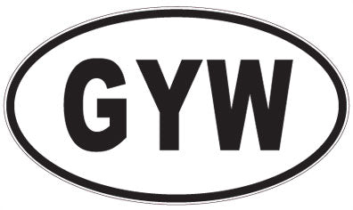 GYW - 3 Letter Initials Oval Sticker