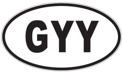 GYY - 3 Letter Initials Oval Sticker