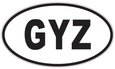 GYZ - 3 Letter Initials Oval Magnet
