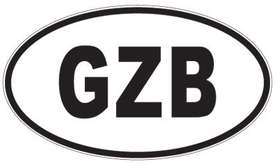 GZB - 3 Letter Initials Oval Sticker