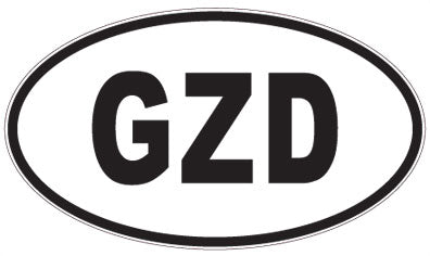 GZD - 3 Letter Initials Oval Sticker