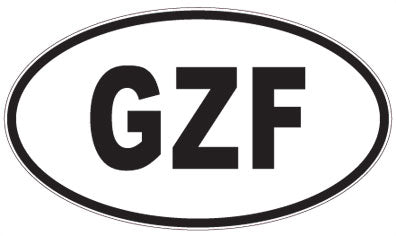 GZF - 3 Letter Initials Oval Magnet
