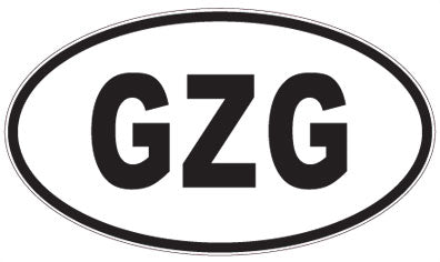 GZG - 3 Letter Initials Oval Magnet