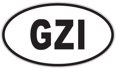 GZI - 3 Letter Initials Oval Sticker