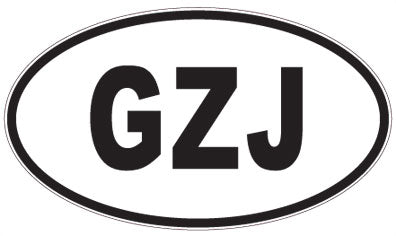 GZJ - 3 Letter Initials Oval Magnet