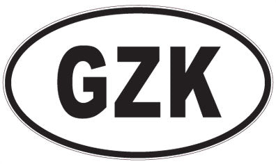 GZK - 3 Letter Initials Oval Sticker