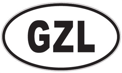 GZL - 3 Letter Initials Oval Magnet