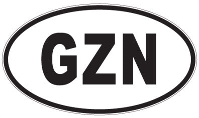 GZN - 3 Letter Initials Oval Sticker