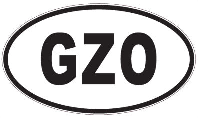 GZO - 3 Letter Initials Oval Sticker
