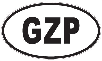 GZP - 3 Letter Initials Oval Sticker