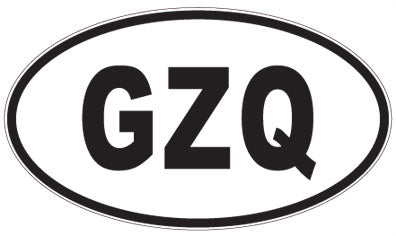 GZQ - 3 Letter Initials Oval Magnet