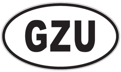 GZU - 3 Letter Initials Oval Sticker