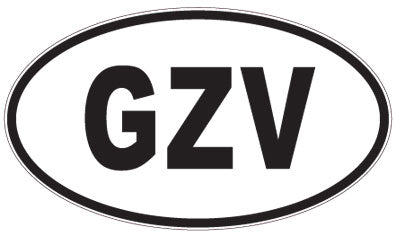 GZV - 3 Letter Initials Oval Magnet
