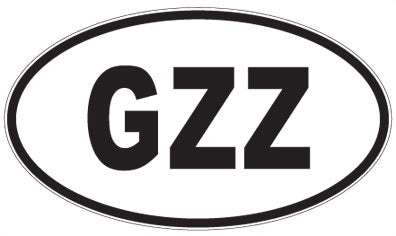 GZZ - 3 Letter Initials Oval Sticker
