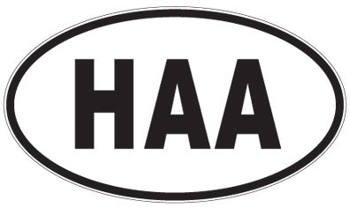 HAA - 3 Letter Initials Oval Magnet