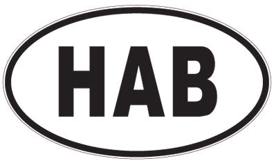 HAB - 3 Letter Initials Oval Sticker