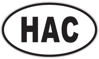 HAC - 3 Letter Initials Oval Sticker