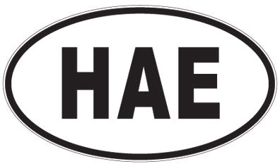HAE - 3 Letter Initials Oval Magnet