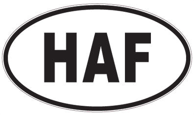 HAF - 3 Letter Initials Oval Sticker