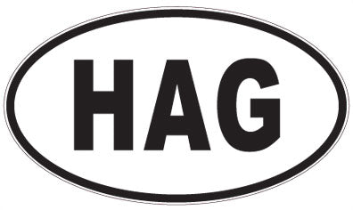 HAG - 3 Letter Initials Oval Magnet