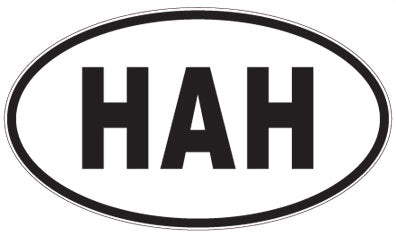 HAH - 3 Letter Initials Oval Magnet