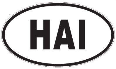 HAI - 3 Letter Initials Oval Magnet