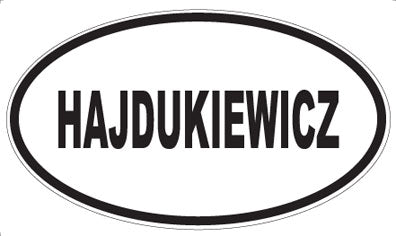 HAJDUKIEWICZ - Oval Sticker