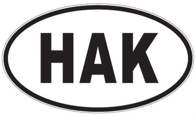HAK - 3 Letter Initials Oval Sticker
