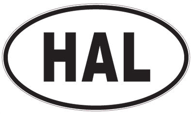 HAL - 3 Letter Initials Oval Sticker