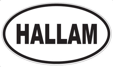 HALLAM - Oval Sticker