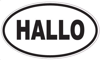 HALLO - Oval Sticker