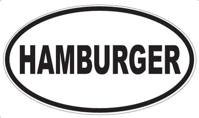 HAMBURGER - Oval Sticker