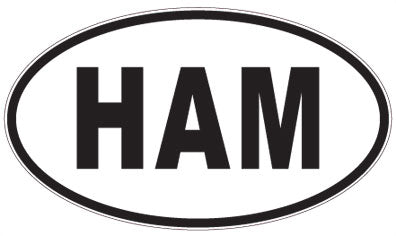 HAM - 3 Letter Initials Oval Magnet