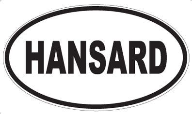 HANSARD - Oval Sticker