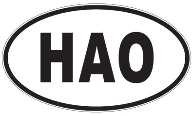 HAO - 3 Letter Initials Oval Magnet