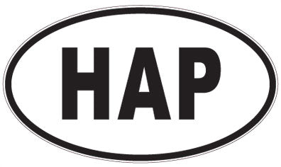HAP - 3 Letter Initials Oval Sticker