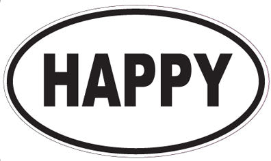 HAPPY - Oval Sticker